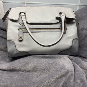 Coach Poppy colour block Grey Leather Satchel